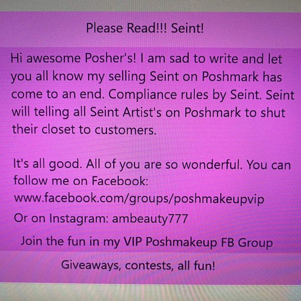 Seint Products free!!